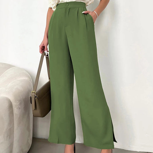Grüne gerade Hose für Frauen