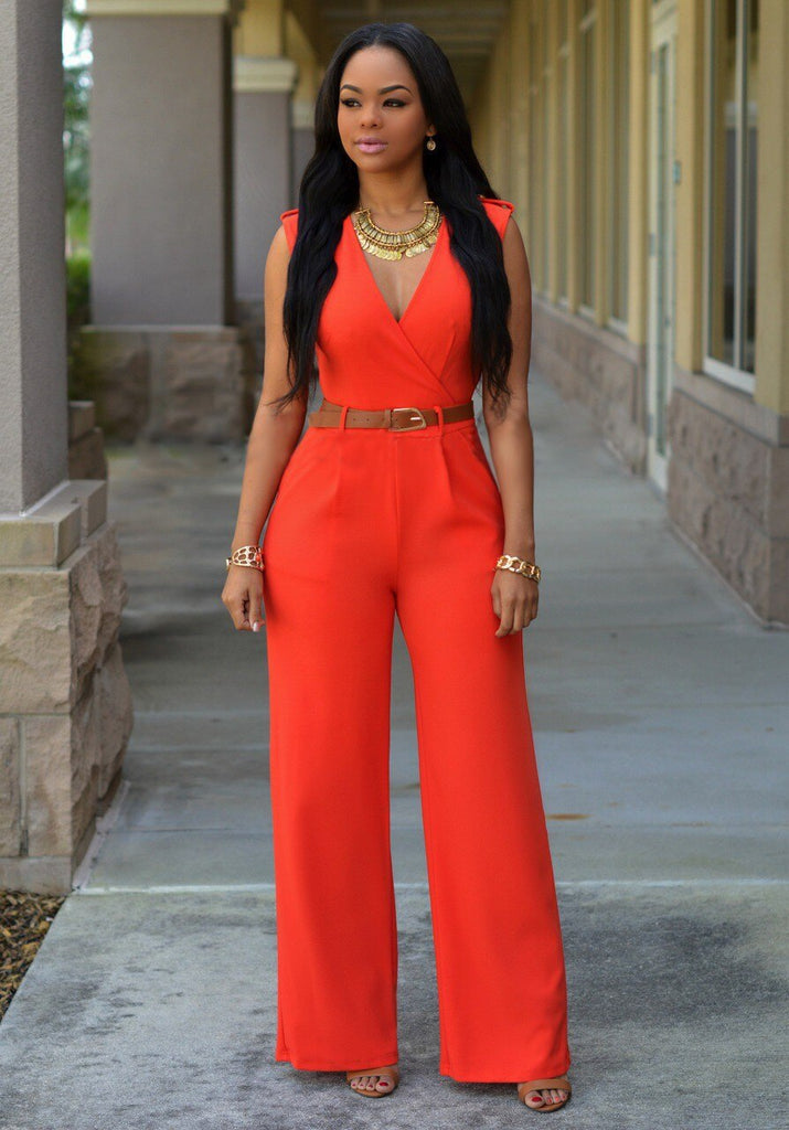 Livia - Eleganter Jumpsuit mit V-Ausschnitt
