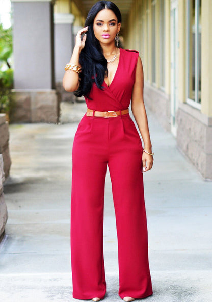 Livia - Eleganter Jumpsuit mit V-Ausschnitt