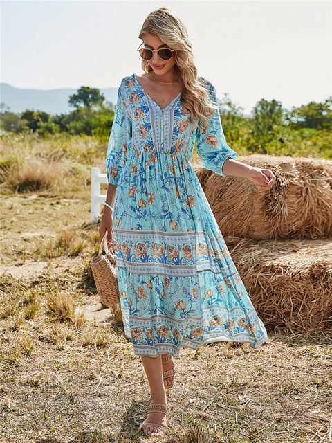 Bohemia-Kleid mit floralem Muster