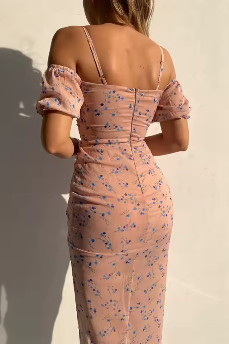 Natalia | Sommer Floral Print Wickelkleid