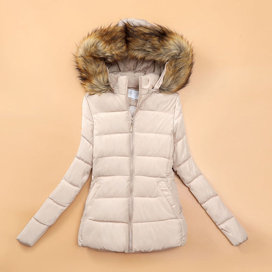 RiversJacket I Wintermantel mit Fellimitatkragen für Frauen