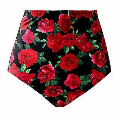 Finja - Sommer Frau Hoher Taille Bikini Bottom Floral Badeanzug