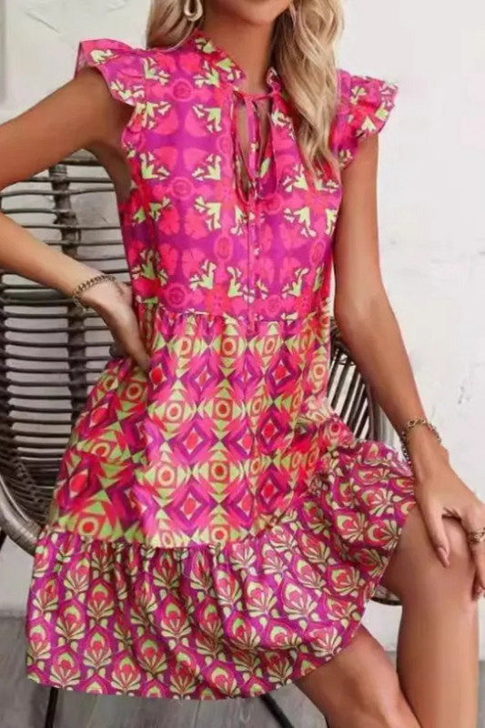 Azura | Bedrucktes ärmelloses Kleid Sommer