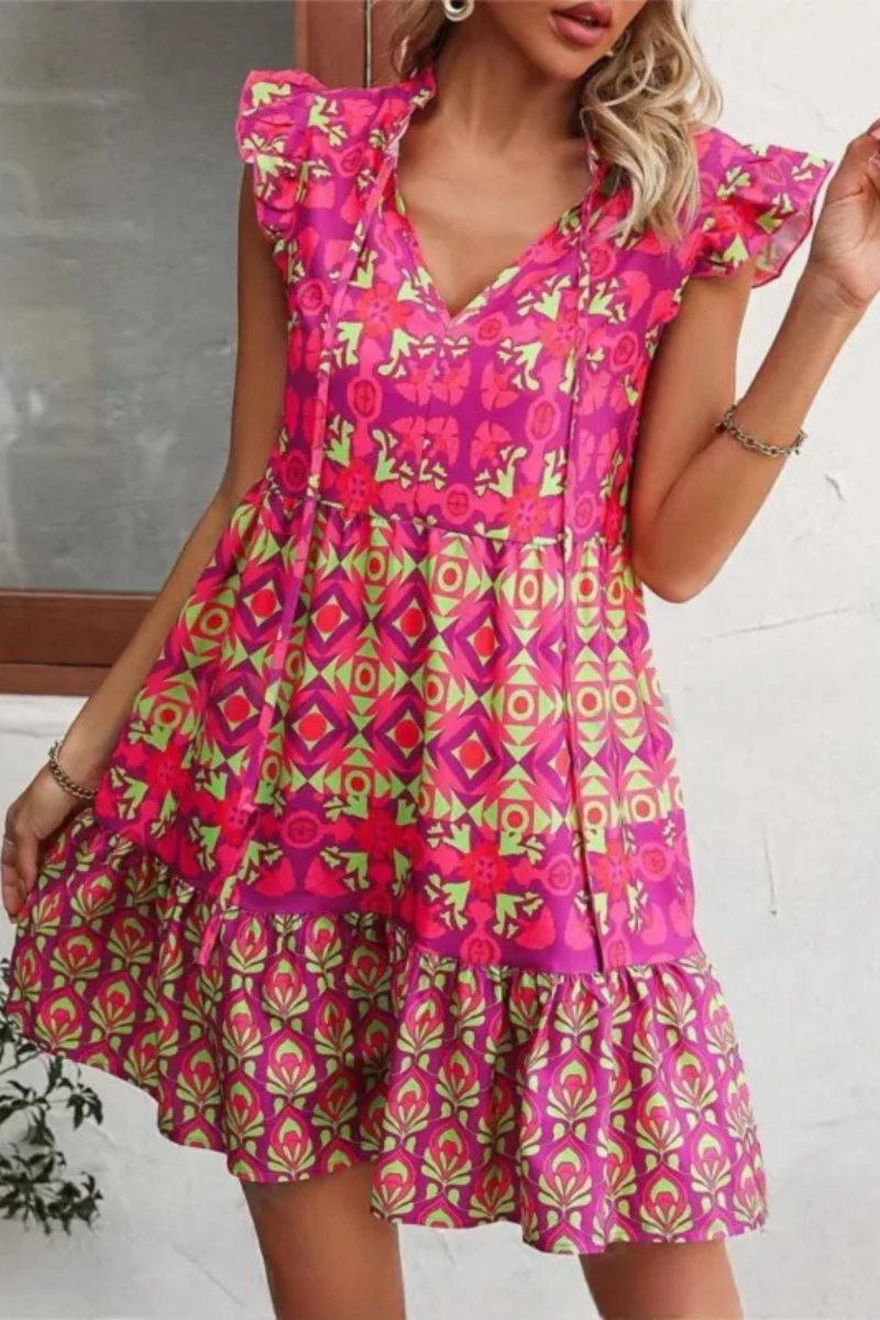 Azura | Bedrucktes ärmelloses Kleid Sommer