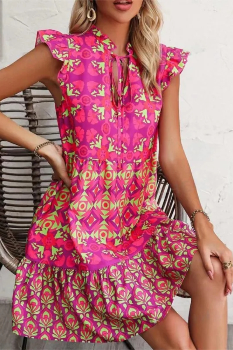 Azura | Bedrucktes ärmelloses Kleid Sommer