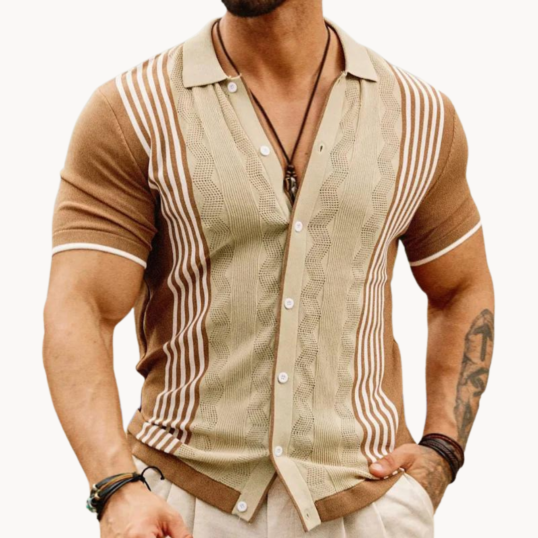 Aladine | Luxus-Poloshirt mit durchgehendem Reißverschluss