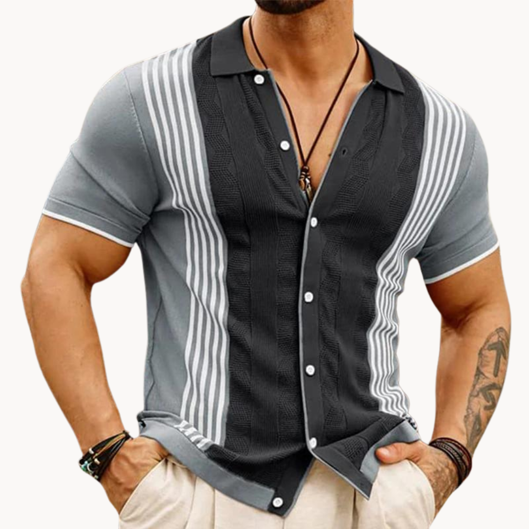 Aladine | Luxus-Poloshirt mit durchgehendem Reißverschluss