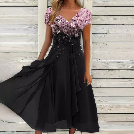 Spitzenkleid mit O-Ausschnitt und halben Ärmeln