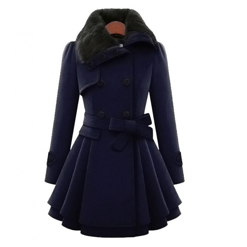 Yessica - eleganter plissierter Wintermantel