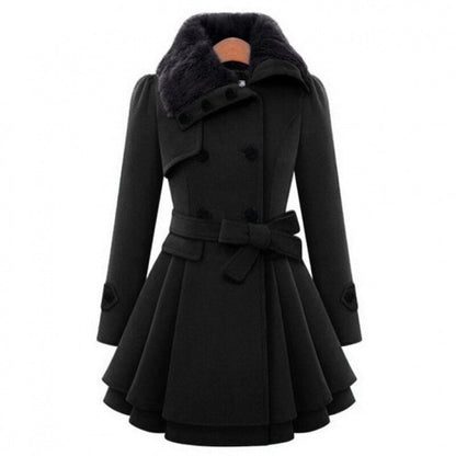 Yessica - eleganter plissierter Wintermantel