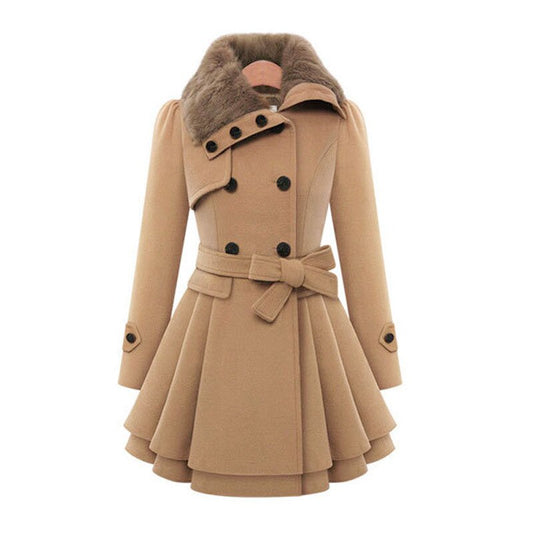 Yessica - eleganter plissierter Wintermantel