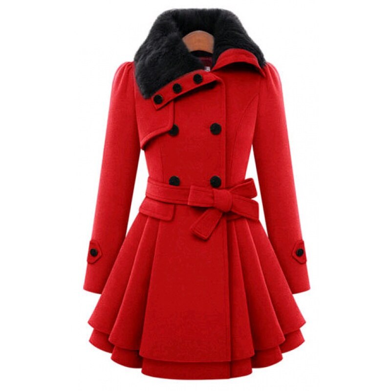 Yessica - eleganter plissierter Wintermantel