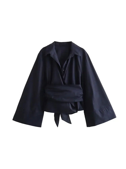 TIRONA | Bluse im Vintage-Look mit Schleifendetail