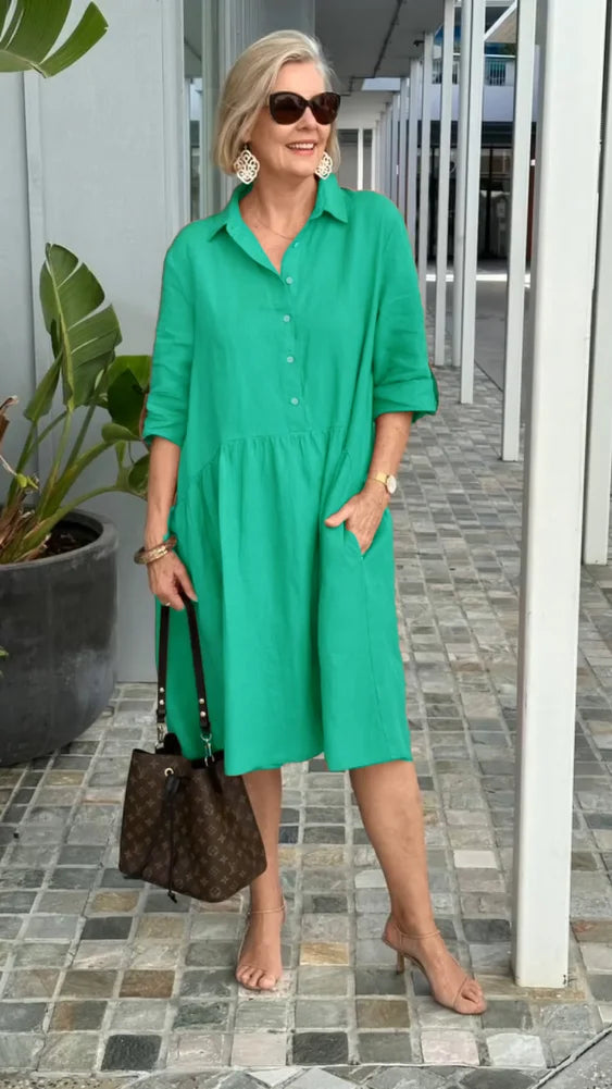 Noelle - Neues Freizeitkleid für Frauen aus Leinen und Baumwolle