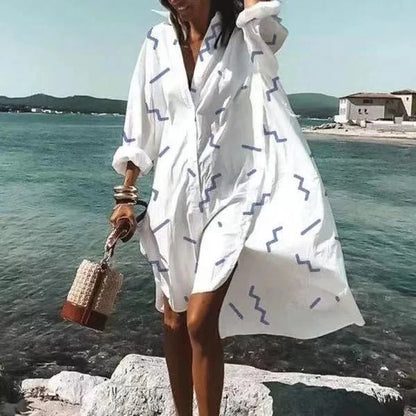 Nova - Modisches Hemdkleid Weißes Kleid