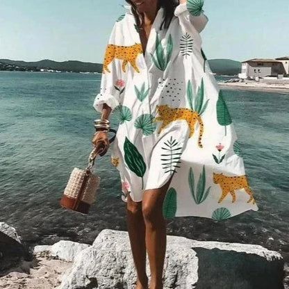 Nova - Modisches Hemdkleid Weißes Kleid