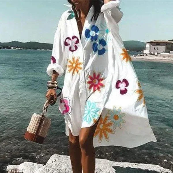 Nova - Modisches Hemdkleid Weißes Kleid