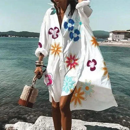Nova - Modisches Hemdkleid Weißes Kleid