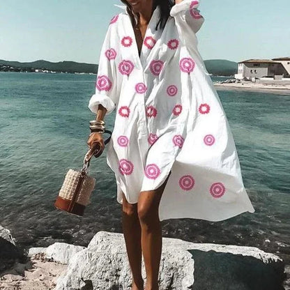 Nova - Modisches Hemdkleid Weißes Kleid