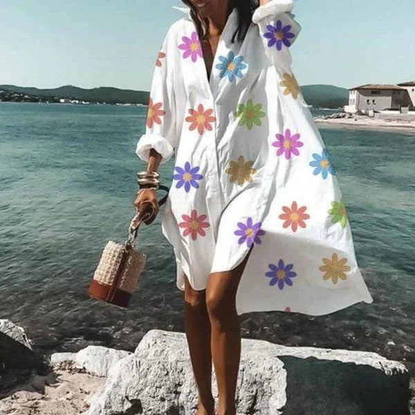Nova - Modisches Hemdkleid Weißes Kleid