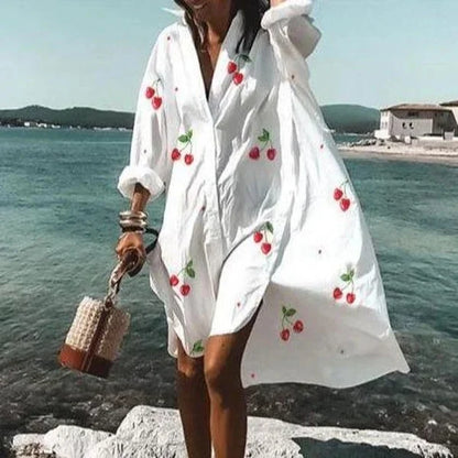 Nova - Modisches Hemdkleid Weißes Kleid