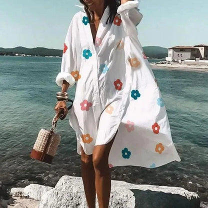Nova - Modisches Hemdkleid Weißes Kleid