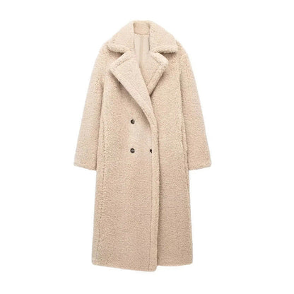 Langer Teddymantel für Frauen