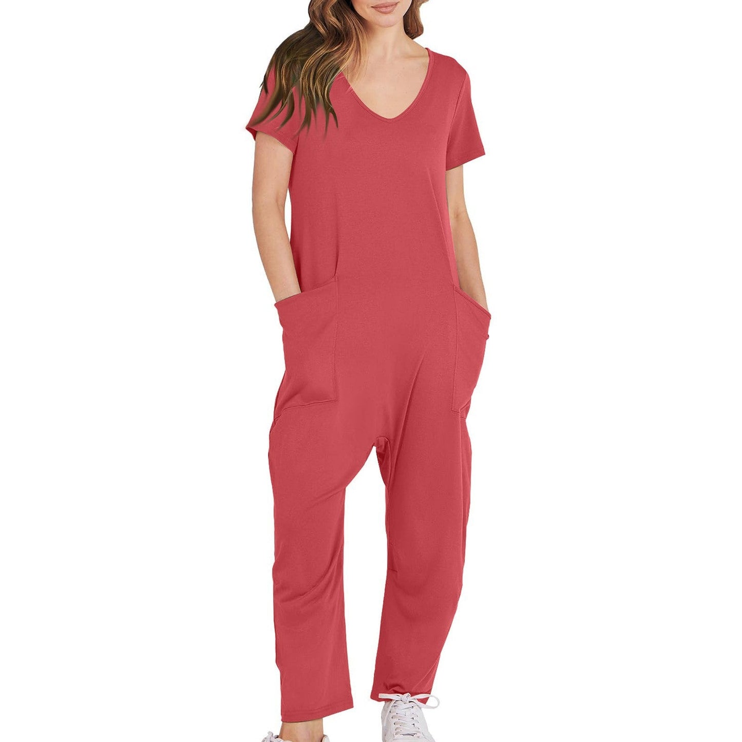 Audrea - Lässiger Overall mit V-Ausschnitt
