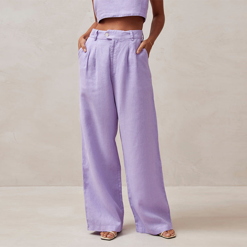 Berke - Damenhose mit hoher Taille und lockerem, geradem Bein