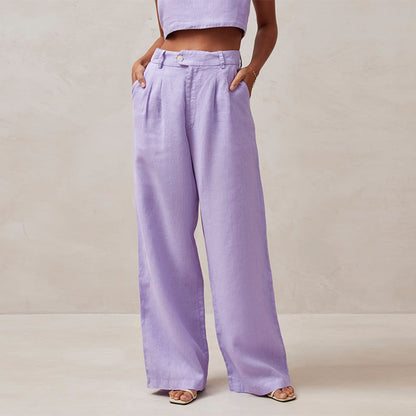 Berke - Damenhose mit hoher Taille und lockerem, geradem Bein