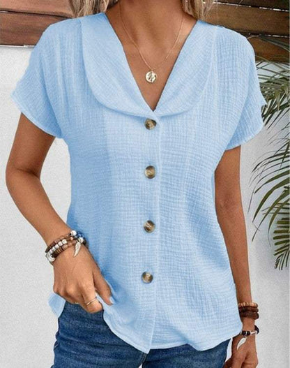 Bluse mit kurzen Ärmeln - lässig-elegant - weicher Stoff - perfekt für warme Tage