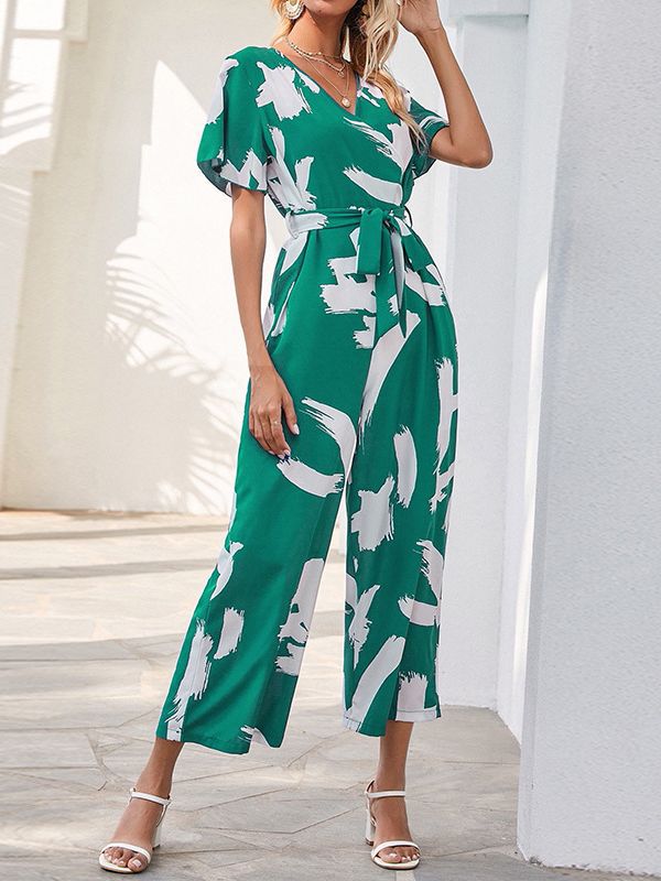 Cecile - Chiffon-Overall mit weitem Bein