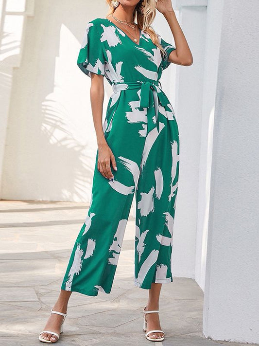 Cecile - Chiffon-Overall mit weitem Bein