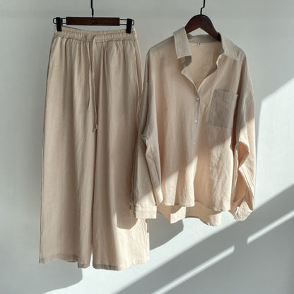 Andrada - Hemd und Hose aus Baumwollleinen mit hoher Taille