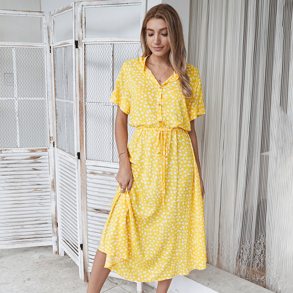 Anesley - Kurzärmeliges Sommerkleid mit Polka Dots