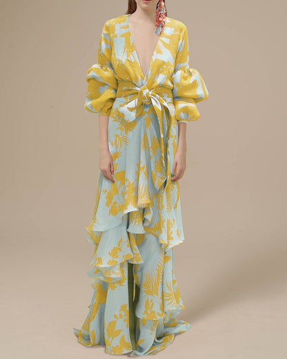 Benet - Partykleid aus bedrucktem Chiffon