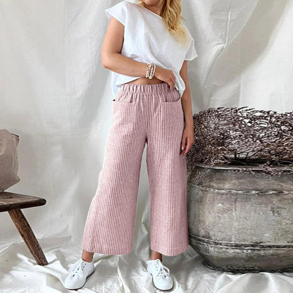 Sophie | Culotte-Hose mit Streifen | Bequem und modisch | Atmungsactivee Baumwolle