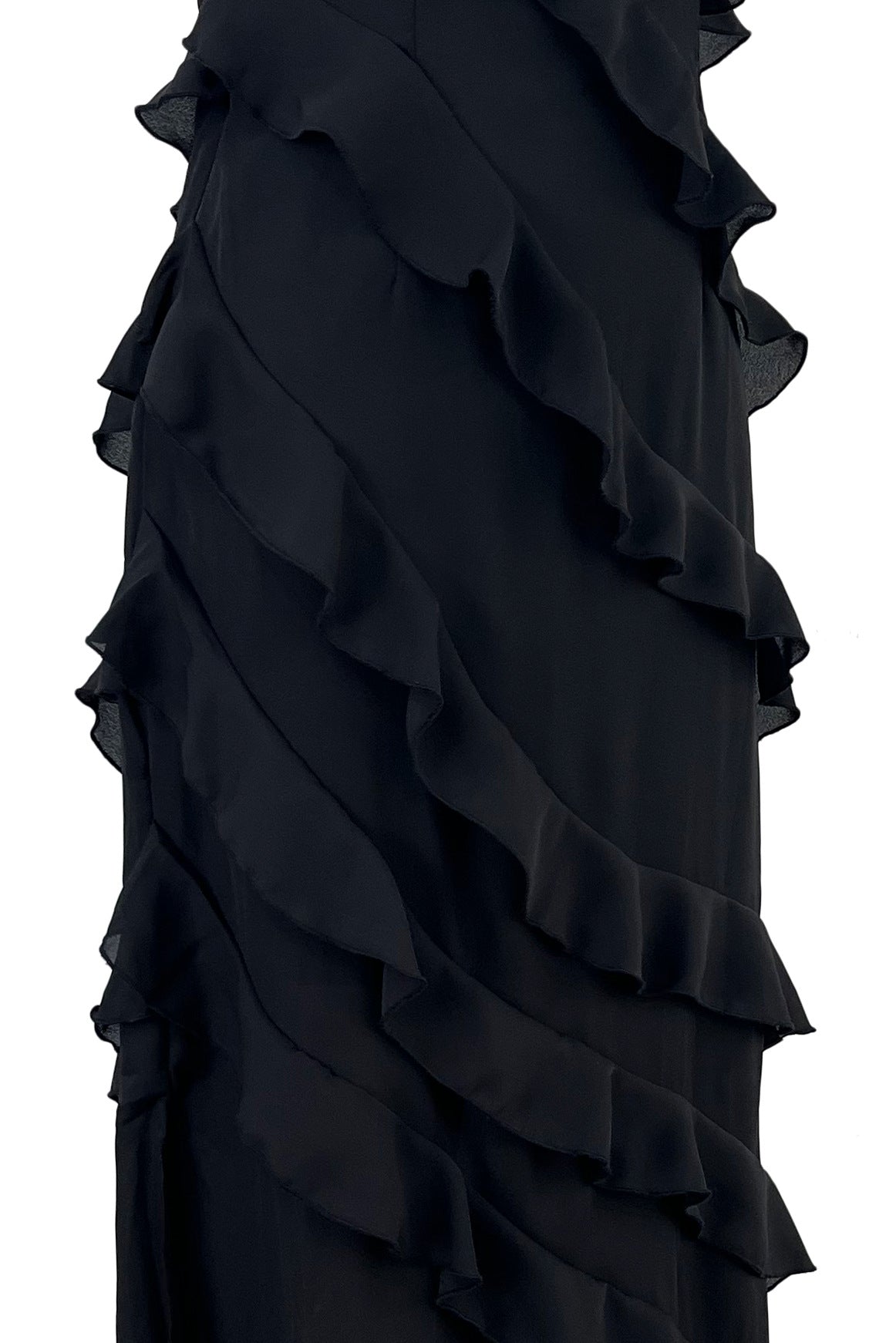 Aviva - Seidenes Chiffon-Trägerkleid mit Schlitz