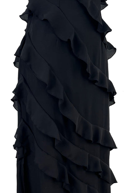 Aviva - Seidenes Chiffon-Trägerkleid mit Schlitz