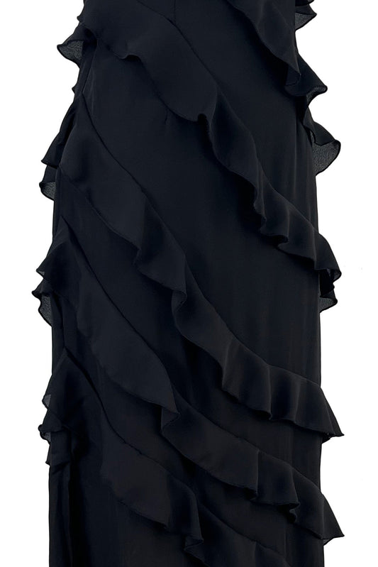 Aviva - Seidenes Chiffon-Trägerkleid mit Schlitz