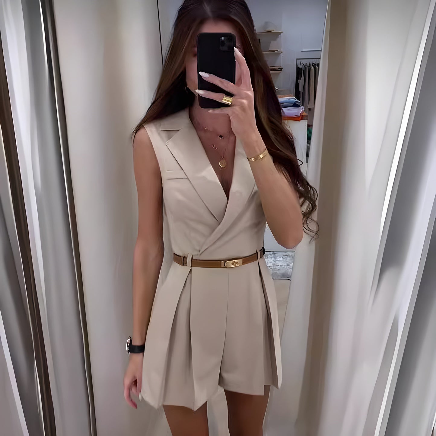 Feline - Stylischer ärmelloser Jumpsuit