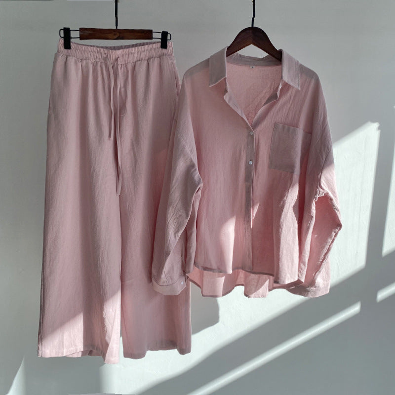 Andrada - Hemd und Hose aus Baumwollleinen mit hoher Taille
