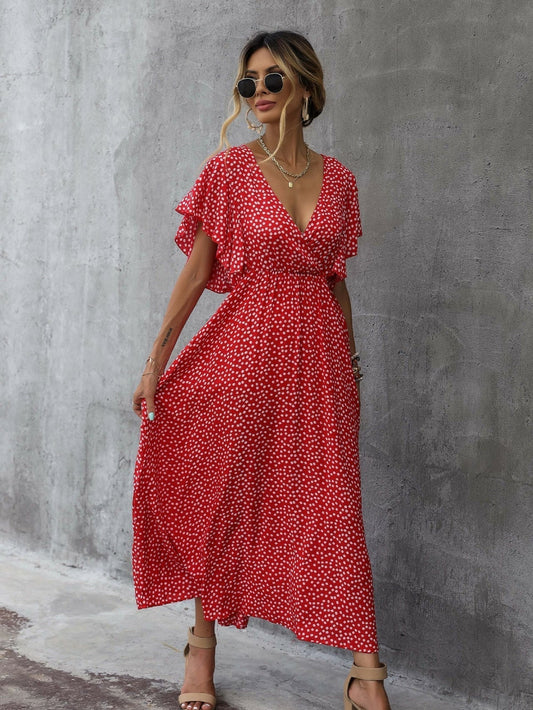 Temperament Commuter rotes gepunktetes Kleid