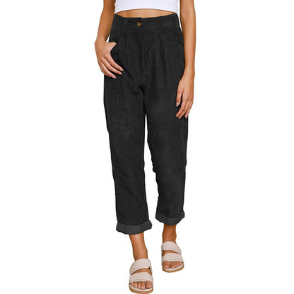 Gerade geschnittene Hose mit hoher Taille für Frauen