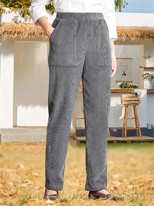 Unifarbene Kordhosen-für-Damen