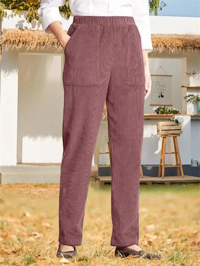 Marion - Einfarbige Cordhose für Frauen
