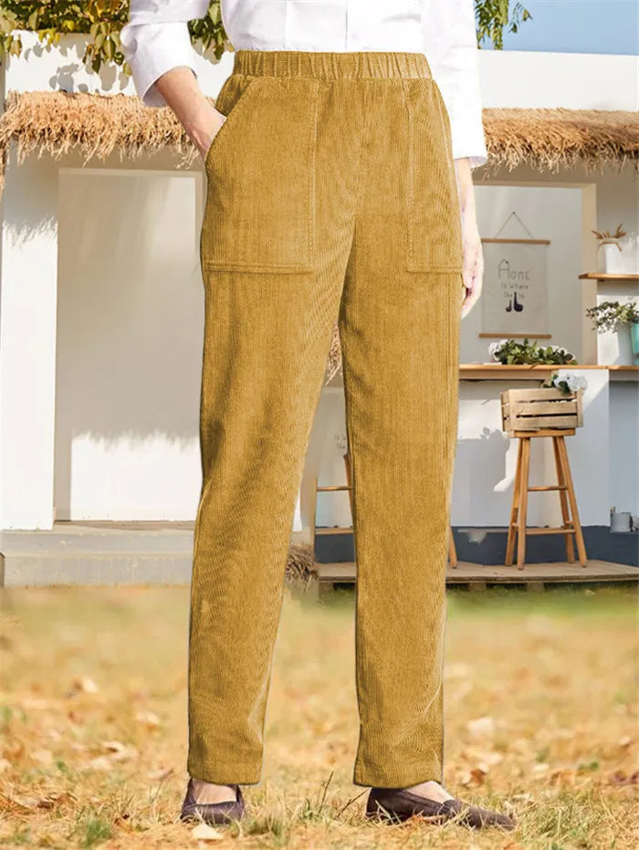 Unifarbene Kordhosen-für-Damen