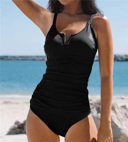 Bedruckter Tankini mit V-Ausschnitt
