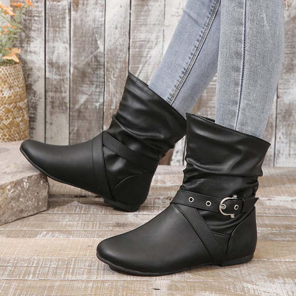 Flache Vintage-Stiefeletten - Nikolina